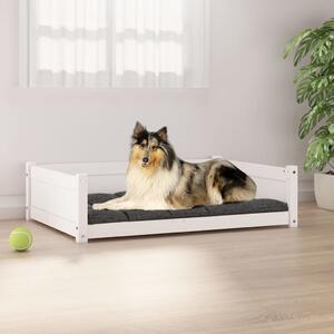 Psia posteľ biela 95,5x65,5x28 cm borovicový masív
