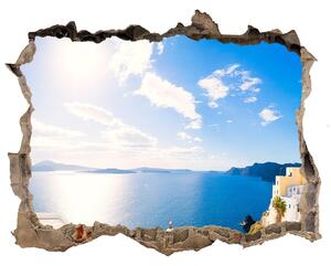 Díra 3D ve zdi nálepka Santorini, grécko nd-k-134209719