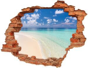 Nálepka 3D diera na stenu Pláž na maldivách