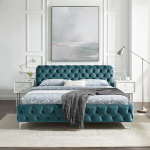 Posteľ 41438 180x200cm Modern Barock Zamat Pacific-blue-Komfort-nábytok