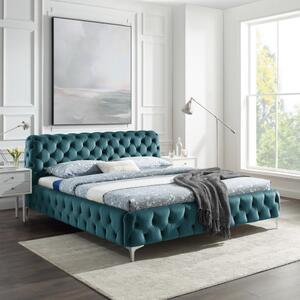 Posteľ 41438 180x200cm Modern Barock Zamat Pacific-blue-Komfort-nábytok