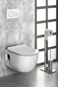 Závesné WC BRILLA Rimless biela s podomietkovou nádržkou a tlačidlom Schwab, biela