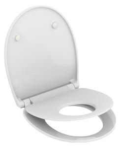 Mereo, Samozatváracie WC sedátko, oválne, z duroplastu, biele, s odnímateľnými pánty CLICK, MER-CSS119