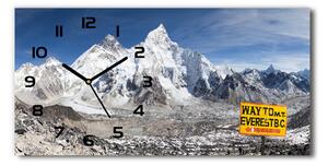 Vodorovné Sklenené hodiny na stenu tiché Hora Everest