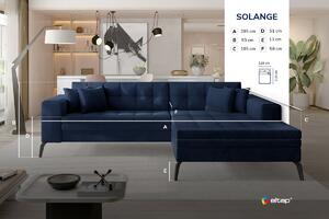 Rohová sedacia súprava SOLANGE | ľavá Solange farba: Monolith 37
