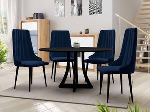 Okrúhly stôl Dagerto FI 100 so 4 stoličkami ST93 03, Farby: čierna, Potah: Magic Velvet 2216 Mirjan24 5903211161872