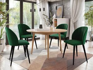 Okrúhly stôl Botiler FI 100 so 4 stoličkami ST100 04, Farby: natura, Farby: čierny, Potah: Magic Velvet 2225 Mirjan24 5903211162206