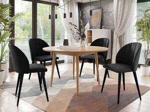 Okrúhly stôl Botiler FI 100 so 4 stoličkami ST100 04, Farby: natura, Farby: čierny, Potah: Magic Velvet 2217 Mirjan24 5903211162282