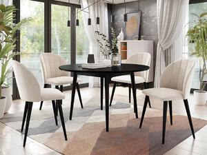 Okrúhly stôl Botiler FI 120 so 4 stoličkami ST100 04, Farby: čierny, Potah: Magic Velvet 2250, Farby nožičiek stola: čierna Mirjan24 5903211162510