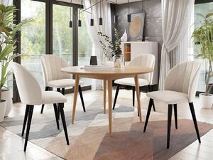 Okrúhly stôl Botiler FI 100 so 4 stoličkami ST100 04, Farby: natura, Farby: čierny, Potah: Magic Velvet 2216 Mirjan24 5903211162077