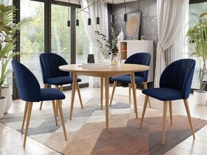 Okrúhly stôl Botiler FI 100 so 4 stoličkami ST100 04, Farby: natura, Farby: čierny, Potah: Magic Velvet 2216 Mirjan24 5903211162190
