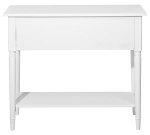 Konzolový stôl biely 38 x 91 cm 2 zásuvky MDF doska, farebný obdĺžnikový vidiecky štýl