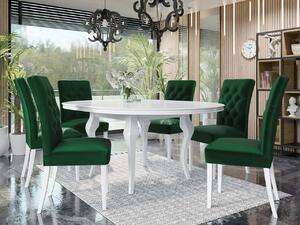 Rozkladací stôl Julia FI 100 so 6 stoličkami ST85 06, Farby: biely / biely lesk, Potah: Magic Velvet 2250 Mirjan24 5903211162800