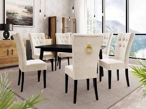 Rozkladací stôl 140x80 so 6 stoličkami ST67, Farby: čierny, Farby: zlatý, Potah: Magic Velvet 2250 Mirjan24 5903211163227