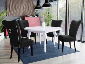 Stôl Julia FI 100 so 4 stoličkami ST65, Farby: biela, Farby: chrom, Farby:: biely lesk, Potah: Magic Velvet 2250 Mirjan24 5903211164040