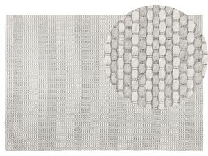 Koberec sivý vlna a polyester 140 x 200 cm ručne prešívaný klasický dizajn