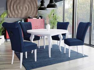 Stôl Julia FI 100 so 4 stoličkami ST65, Farby: biela, Farby: chrom, Farby:: biely lesk, Potah: Magic Velvet 2217 Mirjan24 5903211163951