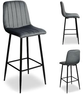 ViaDomo Via Domo - Barová stolička Monte - šedá - 43x110x50 cm