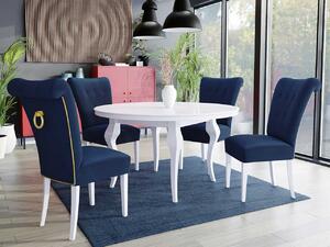 Stôl Julia FI 100 so 4 stoličkami ST65, Farby: čierny, Farby:: biely lesk, Potah: Magic Velvet 2216 Mirjan24 5903211164101