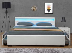 Čalúnená posteľ ,,Lyon" s úložným priestorom 140 x 200 cm - biela