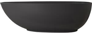 CERANO - Voľne stojaca vaňa z liateho mramoru Aura - čierna matná - 180x90 cm