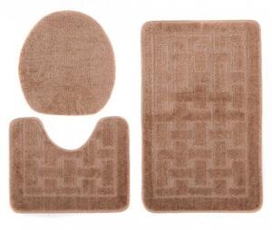 Sada kúpeľňových koberčekov MONO 1039 camel 3305 3PC KRATKA