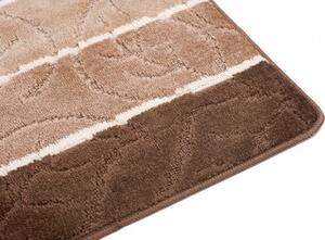 Kúpeľňový koberček MULTI A5019 BROWN CAMEL lístie, hnedý