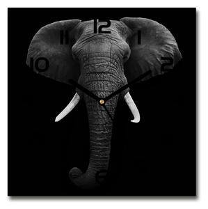 Sklenené hodiny štvorec Africký slon