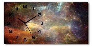 Vodorovné Moderné sklenené hodiny na stenu Vesmír