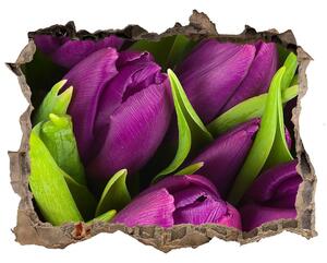 Samolepící díra nálepka Fialové tulipány nd-k-89975331