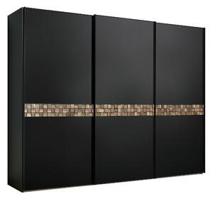 SKRIŇA S POS. DVER. – HOR.VED, dub, antracitová, čierna, tmavý dub, 280/222/68 cm Dieter Knoll - Skrine