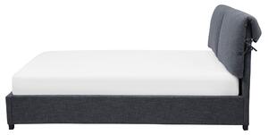 Posteľ sivá čalúnená 160 x 200 cm vystužené čelo moderný dizajn spálňa