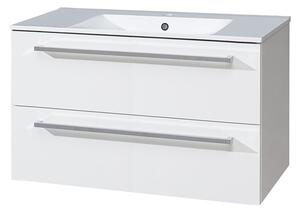 Mereo Mereo, Bino, kúpeľňová skrinka s keramickým umývadlom 101 cm, biela, dub, MER-CN662