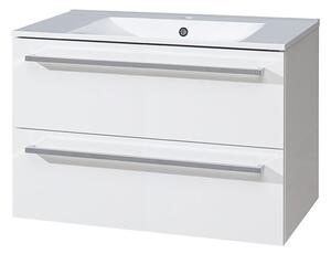 Mereo Mereo, Bino, kúpeľňová skrinka s keramickým umývadlom 81 cm, biela, dub, MER-CN661