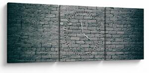 Obraz tehlovej steny (s hodinami) (90x30 cm)