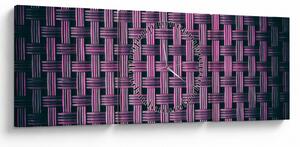 Obraz fialovej textúry (s hodinami) (90x30 cm)