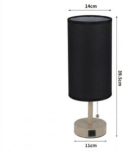 Brilagi - Stolná lampa s USB portom TABLON 1xE27/25W/230V béžová/čierna