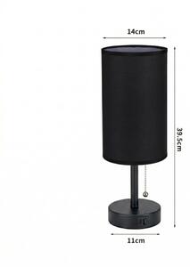 Brilagi - Stolná lampa s USB portom TABLON 1xE27/25W/230V čierna