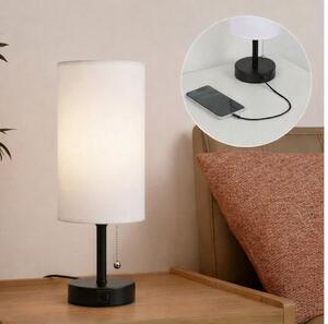 Brilagi - Stolová lampa s USB portom TABLON 1xE27/25W/230V čierna/biela