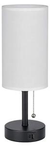 Brilagi - Stolová lampa s USB portom TABLON 1xE27/25W/230V čierna/biela