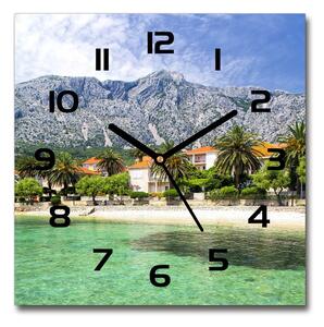 Sklenené hodiny štvorec Pláž v Chorvátsku