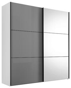 SKRIŇA S POS. DVER. – HOR.VED, biela, svetlosivá, 167/222/68 cm Moderano - Skrine