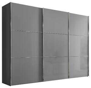 SKRIŇA S POS. DVER. – HOR.VED, svetlosivá, tmavosivá, 249/222/68 cm Moderano - Skrine
