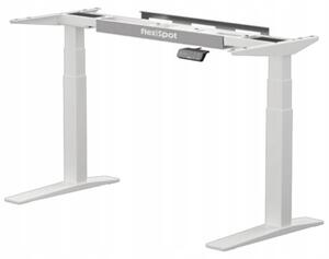 Elektrický výškovo nastaviteľný stôl Q8, bambus, 140 x 70 cm, biela farba