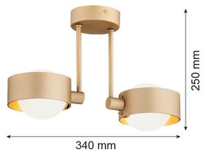 Argon 7215 - Kúpeľňový luster na tyči MASSIMO PLUS 2xG9/6W/230V IP44 zlatá