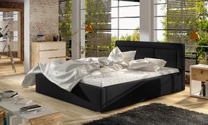 Drevko Čalúnená posteľ Belluno - Soft 11 - 140 x 200 cm, Čierna