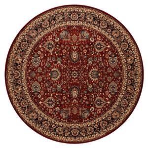 Koberec KASHQAI 4362 300 ornament, bordový / čierny kruh