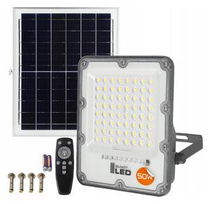 LED stmievateľný solárny reflektor LED/50W/3,2V 5000K 6000 mAh IP65 čierny + diaľkové ovládanie