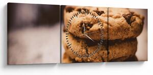 Obraz cookies sušienok (s hodinami) (90x30 cm)