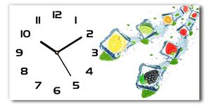 Vodorovné Sklenené hodiny na stenu Ovocie v kockách
